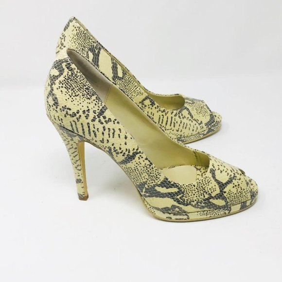 Colon Stuart Shoes - Colon Stuart Leather Snakeskin Heels EUC
